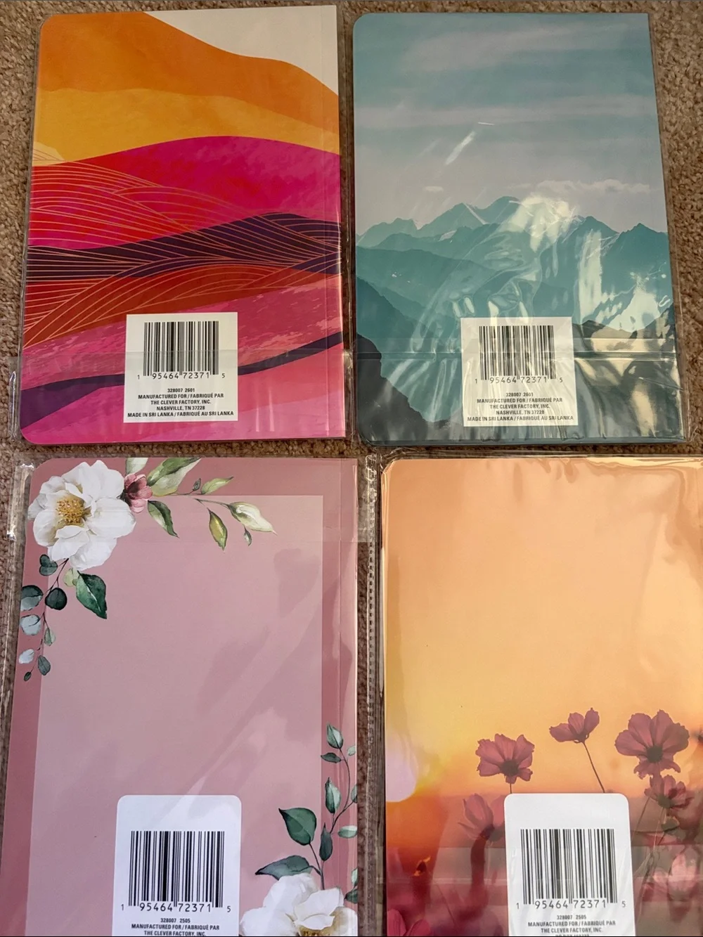 Set of Four Inspirational Bible Verse Journal Notebooks